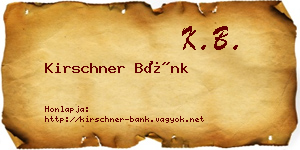 Kirschner Bánk névjegykártya